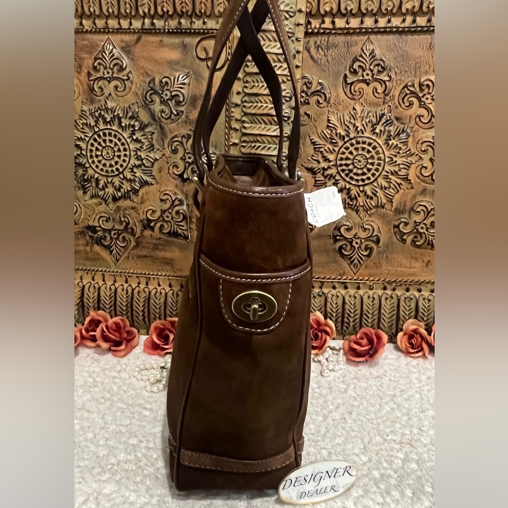 COACH Vintage Brown Suede Lunch Tote Bag 10410 NWT - Picture 5 of 13